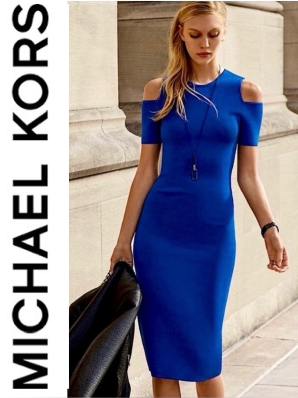 Michael Kors 💙 Cold-Shoulder Midi Sheath Dress